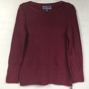 Karen Scott Maroon Boat-Neck Sweater Size XS